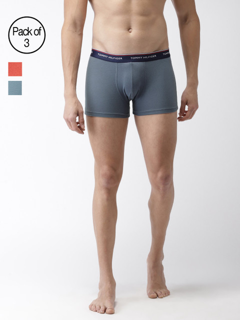 

Tommy Hilfiger Men Pack of 3 Solid Trunks P9AB4104, Blue