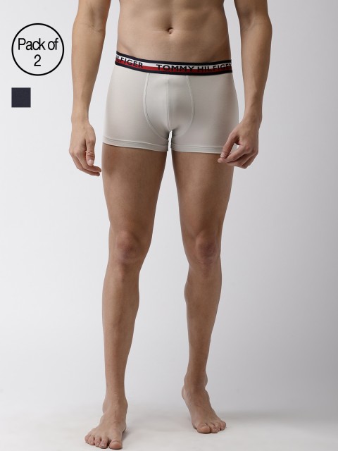 

Tommy Hilfiger Men Pack of 2 Solid Trunks P9AB4119, Navy blue
