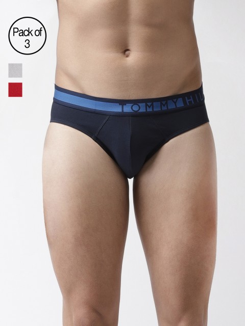 

Tommy Hilfiger Men Pack Of 3 Solid Briefs P9AB1103, Navy blue