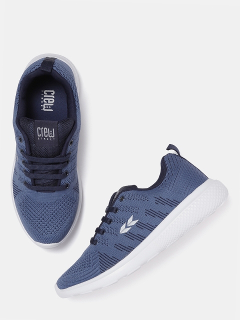 

Crew STREET Women Navy Blue Woven Design Running Shoes
