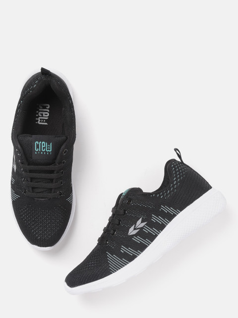 

Crew STREET Women Black Woven Design Running Shoes
