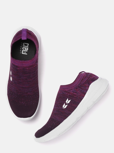 

Crew STREET Women Purple Woven Design Running Shoes