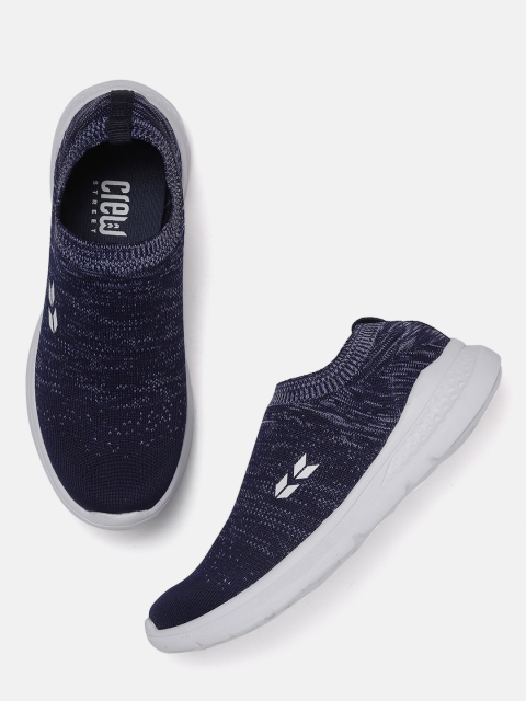 

Crew STREET Women Navy Blue Woven Design Running Shoes