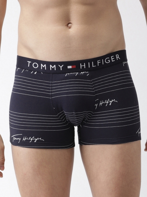 

Tommy Hilfiger Men Navy Blue & White Printed Trunk P9AB4139