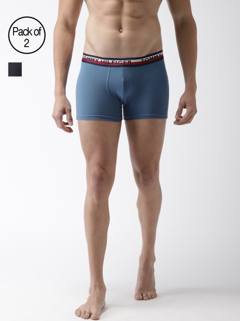 

Tommy Hilfiger Men Pack Of 2 Solid Trunks P9AB4116, Blue