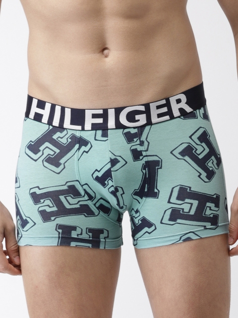 

Tommy Hilfiger Men Turquoise Blue Printed Trunk P9AB4146