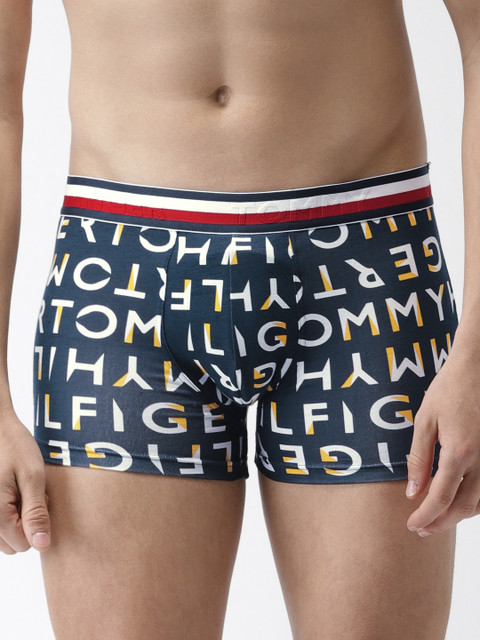 

Tommy Hilfiger Men Navy Blue & White Printed Trunk P9AB4187