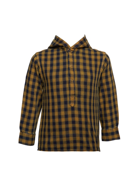 

TALES & STORIES Boys Brown Standard Regular Fit Checked Casual Shirt
