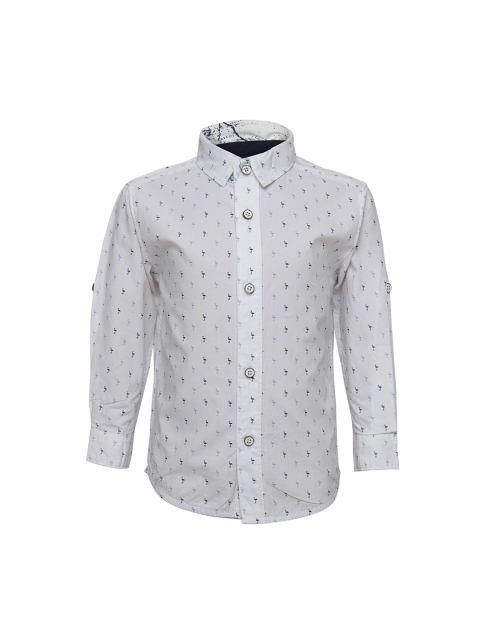 

TALES & STORIES Boys White Standard Regular Fit Printed Casual Shirt