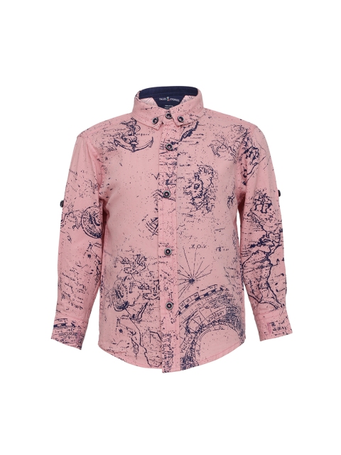 

TALES & STORIES Boys Pink Standard Regular Fit Printed Casual Shirt