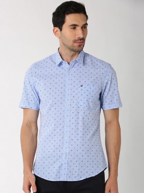 

Peter England Casuals Men Blue Slim Fit Printed Casual Shirt