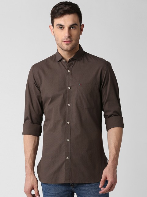 

Peter England Casuals Men Brown Slim Fit Printed Casual Shirt