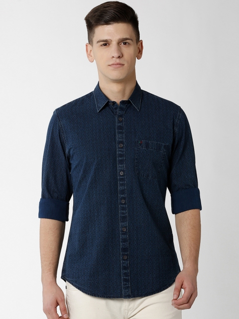 

Peter England Casuals Men Navy Blue Slim Fit Solid Casual Shirt