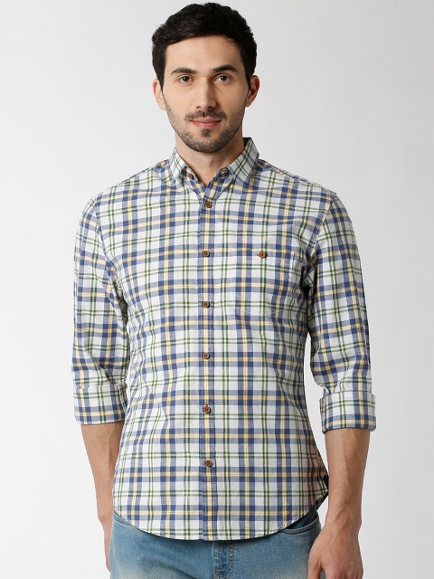 

Peter England Casuals Men Blue Slim Fit Checked Casual Shirt