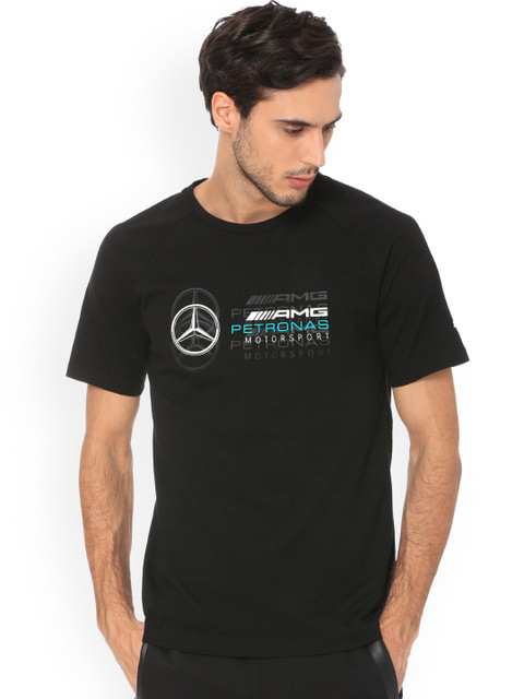 

PUMA Motorsport Men Black Printed Round Neck MAPM Logo T-shirt