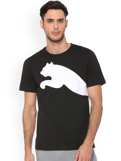 

Puma Men Black Printed Round Neck Oversize Logo T-shirt