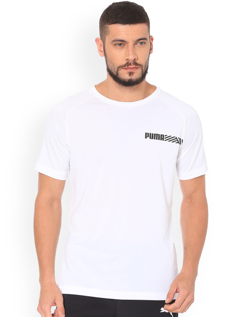 

Puma Men White Printed Round Neck Tec Sports T-shirt