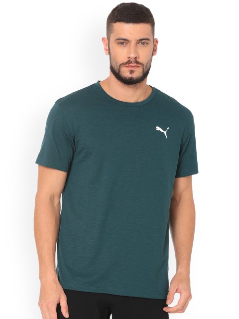 

Puma Men Green Solid Round Neck Energy SS Tee T-shirt
