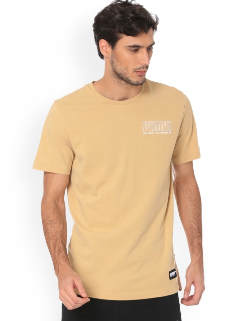 

Puma Men Beige Solid Round Neck Athletics T-shirt