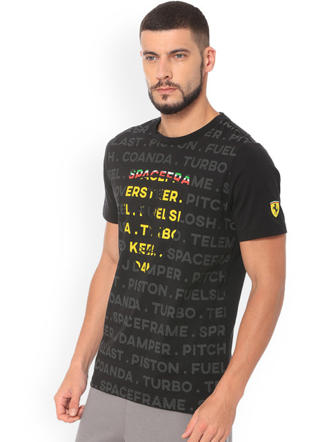 

PUMA Motorsport Men Black Printed Round Neck SF Big Shield T-shirt