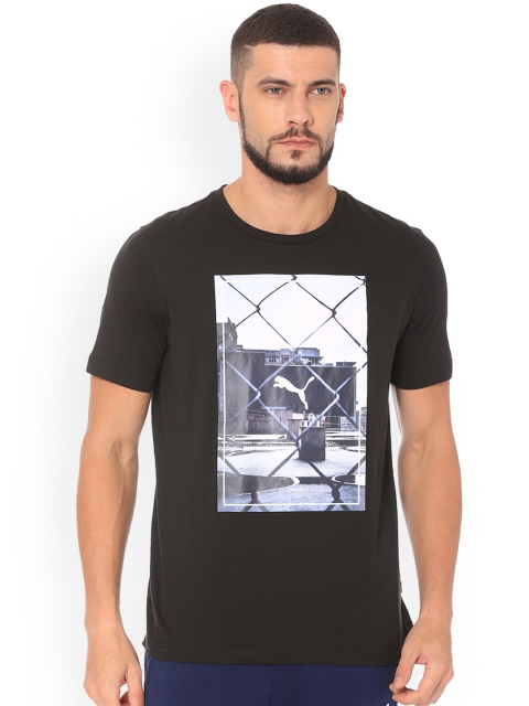 

Puma Men Black Printed Round Neck Photoprint T-shirt