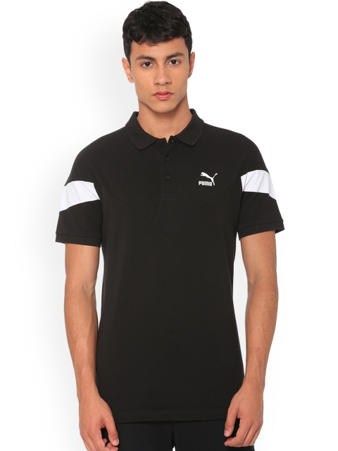 

Puma Men Black Colourblocked Polo Collar Iconic MCS T-shirt