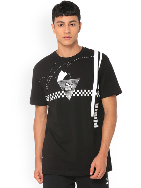 

Puma Men Black Printed Round Neck PUMA XTG Graphic Retro T-shirt