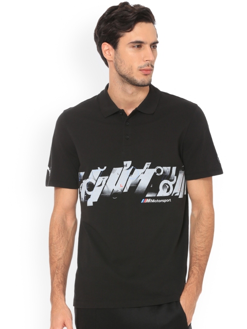 

PUMA Motorsport Men Black Printed BMW MMS Graphic Polo Collar Motorsports T-shirt