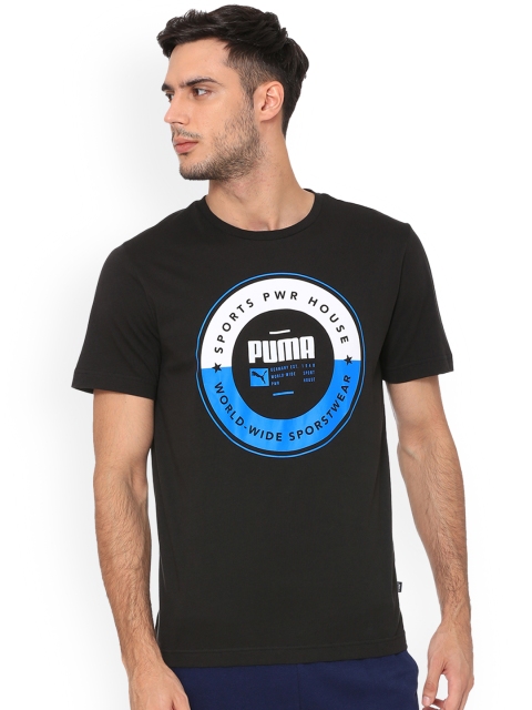 

Puma Men Black Printed Round Neck T-shirt
