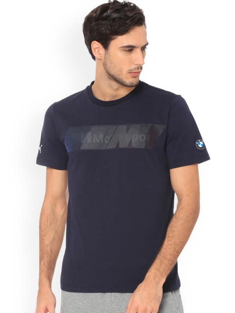 

PUMA Motorsport Men Navy Blue Printed Round Neck BMW MMS Logo T-shirt