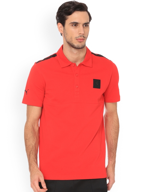 

Puma Men Red Solid Polo Collar T-shirt
