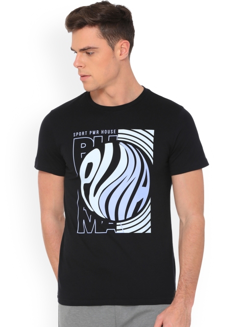 

Puma Men Black Printed Round Neck T-shirt