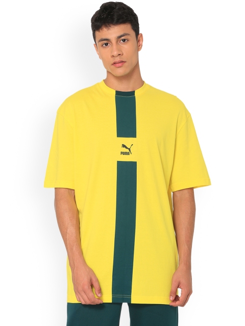 

Puma Men Yellow Colourblocked Round Neck PUMA XTG T-shirt