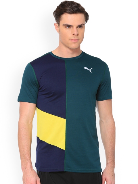 

Puma Men Multicoloured Colourblocked Round Neck Ignite S S Tee Ponderosa T-shirt, Multi