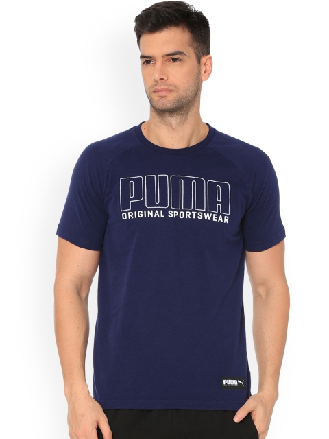 

Puma Men Navy Blue Printed Round Neck T-shirt