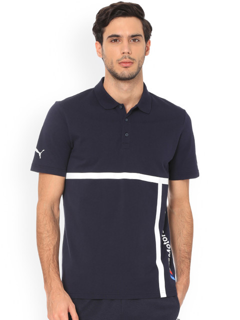 

Puma Men Navy Blue Printed BMW MMS Polo Collar T-shirt