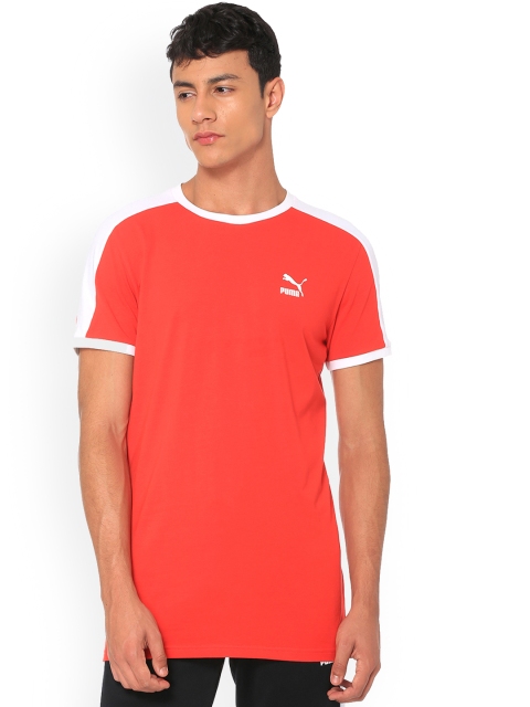 

Puma Men Red Solid Round Neck Iconic T7 Slim T-shirt