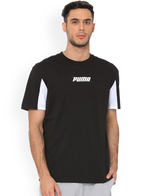 

Puma Men Black Solid Round Neck T-shirt