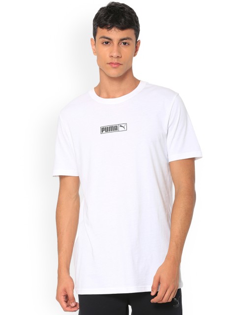 

Puma Men White Printed Round Neck Graphic Logo N.2 T-shirt