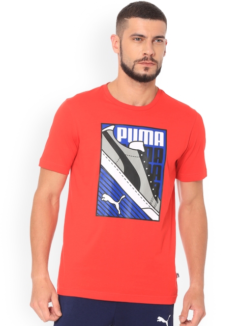 

Puma Men Red Printed Round Neck T-shirt