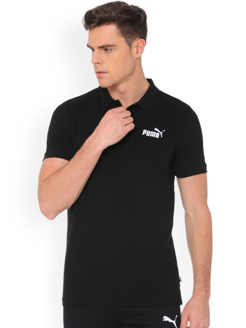 

Puma Men Black Solid Polo Collar T-shirt