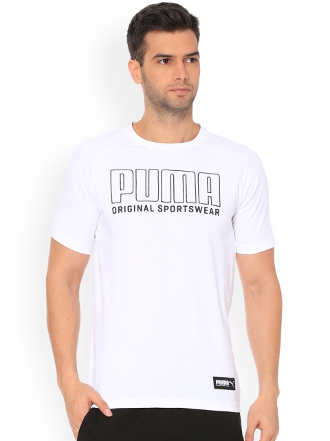 

Puma Men White Printed Round Neck T-shirt