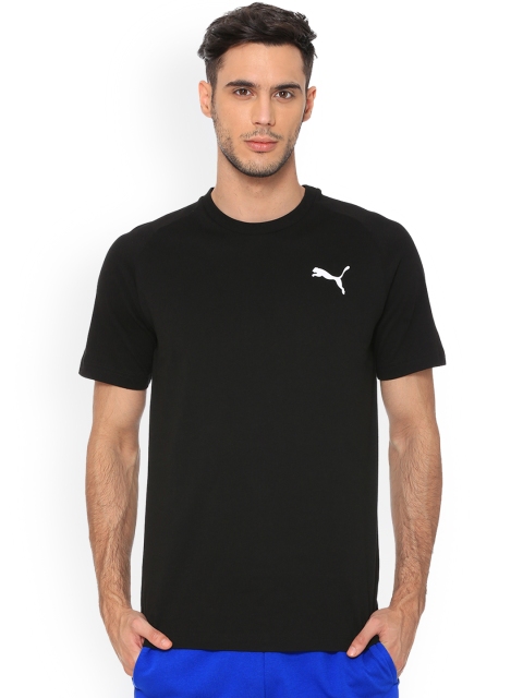 

Puma Men Black Solid Round Neck T-shirt