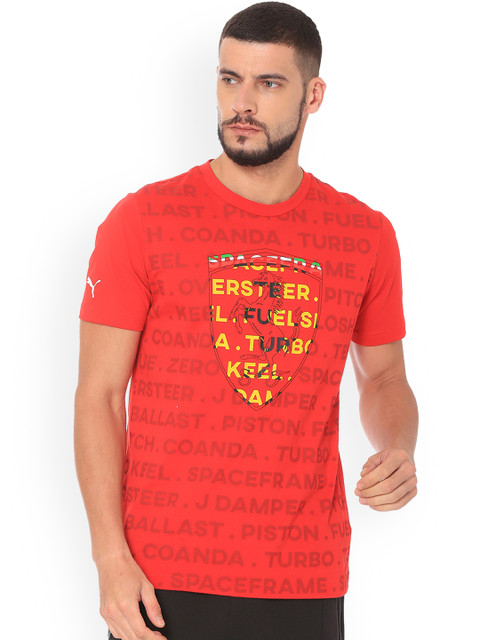 

PUMA Motorsport Men Red Printed Round Neck T-shirt