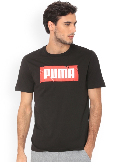 

Puma Men Black Printed Round Neck T-shirt