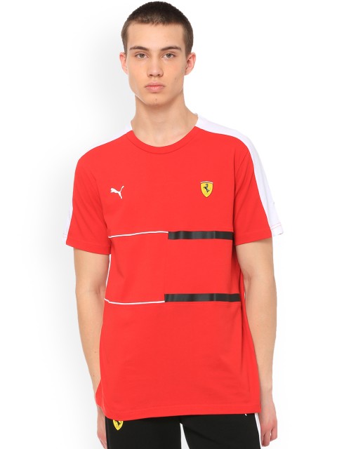 

Puma Men Red Solid SF T7 Rosso Corsa Round Neck T-shirt
