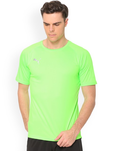

Puma Men Green Solid Round Neck T-shirt