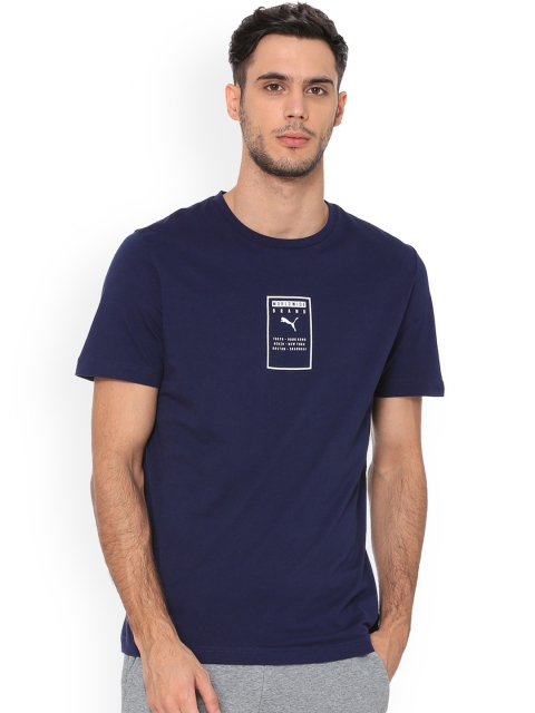 

Puma Men Navy Blue Printed Round Neck T-shirt