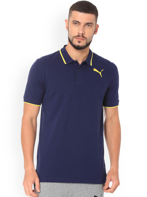 

Puma Men Navy Blue Solid Polo Collar T-shirt