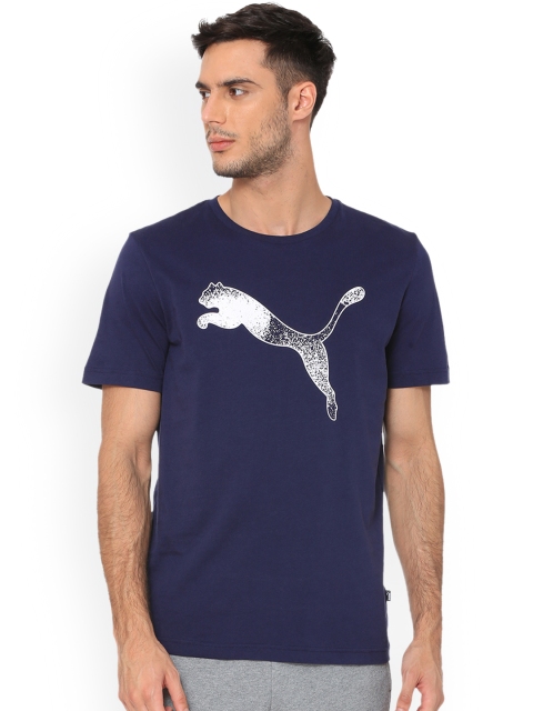 

Puma Men Navy Blue Round Neck T-shirt